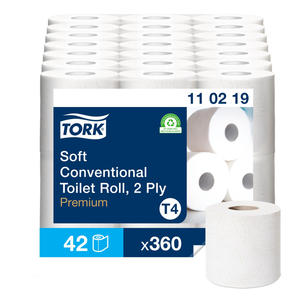 Toalettpapper Tork T4 Premium 2-lag Mjukt , 98mm Bredd, 50m/Rulle, 42st Rullar/Frp - Bild 2