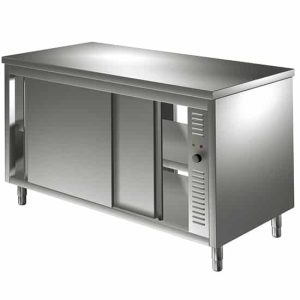 Värmeskåp rostfri slät 1500x700mm, med skjutdörrar på båda sidor