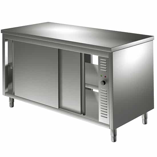Värmeskåp rostfri slät 1500x700mm, med skjutdörrar på båda sidor - Bild 2