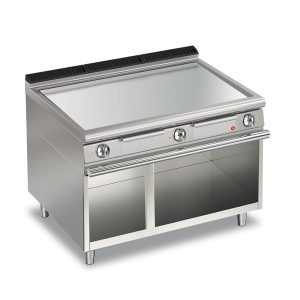 Elektrisk stekhäll BARON Q70FTV/E1205 med slät kromat stekplatta, på öppet stativ, 1200x700mm, 16,2kW