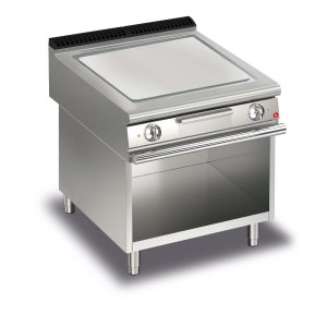Elektrisk stekhäll BARON Q70SFTV/E813 med slät stekplatta i AISI430, på öppet stativ, 800x700mm, 10,8kW