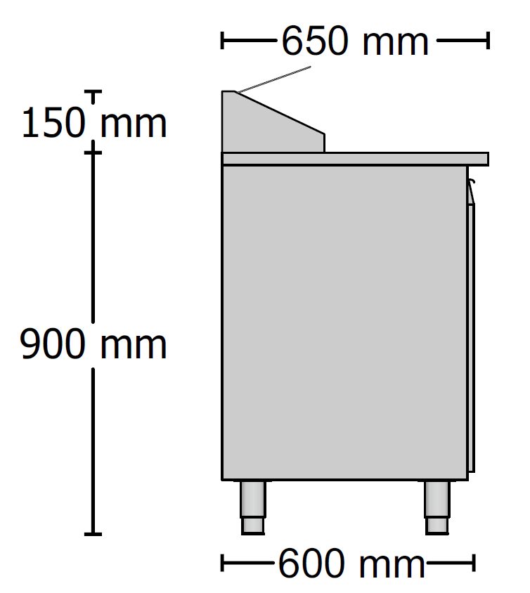 Kallskänksbänk Allthermo monoblock med 3 dörrar & 1 draglåda GN 1/1 - Bild 3