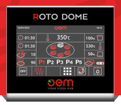Elektrisk roterande Pizzaugn OEM Roto Dome Touch, 500°C - Bild 7
